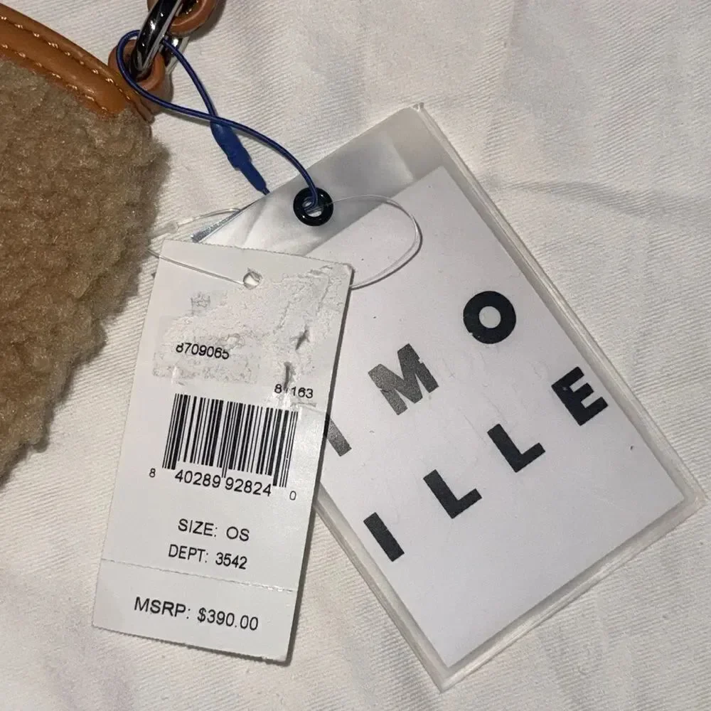 NWT Simon Miller Faux Sherpa Satchel Sasi Handbag Tan